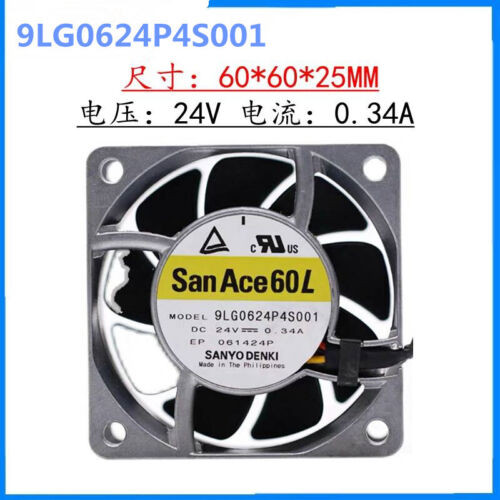Sanyo 9Lg0624P4S001 24V 0.34A 6025 6Cm 4-Wire Aluminum Large Air Volume Fan