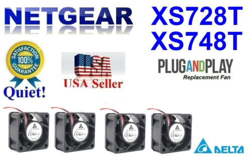 4X Quiet Replacement Fans (24Dba) For Netgear Xs728T Switch Best Home Office