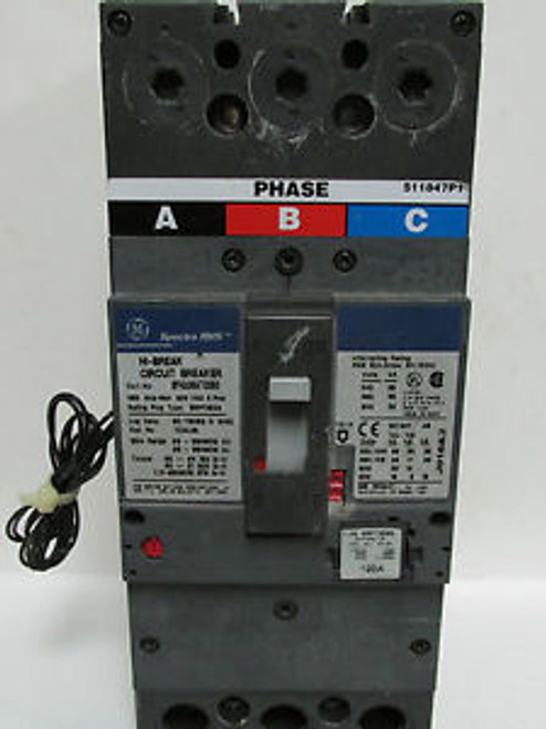 GE 250 A. 3 POLE CIRCUIT BREAKER SFHA36AT0250 W/125A RATING PLUG  ......   VC-04