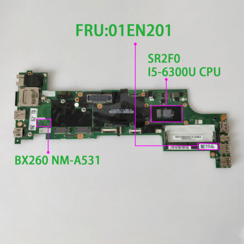 Fru:01En201 For Lenovo Laptop Thinkpad X260 Bx260 Nm-A531 W I5-6300U Motherboard