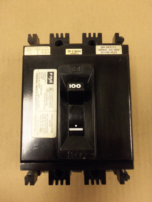 FEDERAL PACIFIC CIRCUIT BREAKER CATNE233100 100A/240V/3POLE