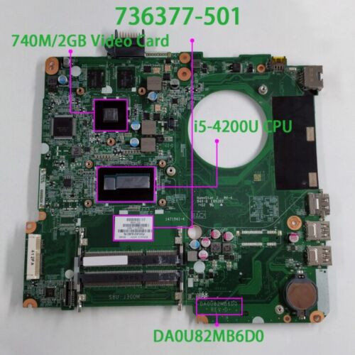 For Hp 15-N Series 736377-501/001/601 740M/2Gb With I5-4200U Laptop Motherboard