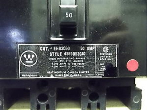 EHB3050 50A 480V Westinghouse Circuit Breaker - Type 4989D52G40