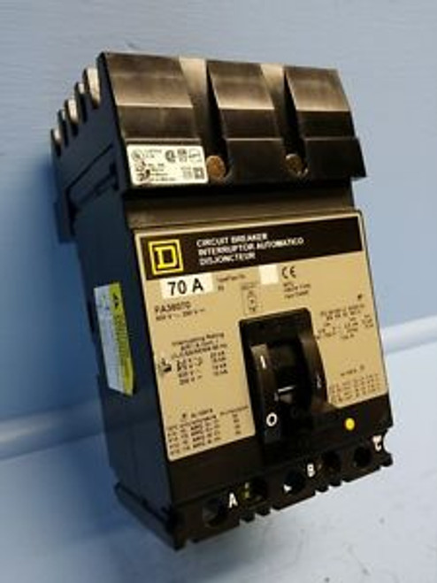 Square D I-Line FA36070 70 Amp Circuit Breaker S2 600V FA-36070 ILine 70A IAD