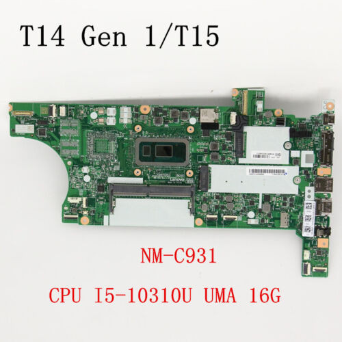 Nm-C931 For Lenovo Thinkpad T14 Gen 1/T15 Motherboard I5-10310U 16G 5B20Z46013
