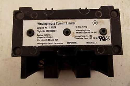 Westinghouse Circuit Breaker 3P Current Limiter u/w 50A MCP 2607D43G11 EL3050R