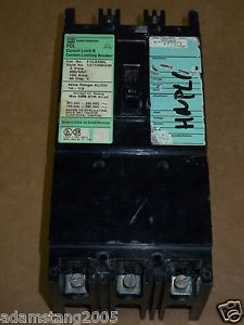 Cutler Hammer FCL 3 pole 100 amp 480v FCL3100L Circuit Breaker  Writing and Chip