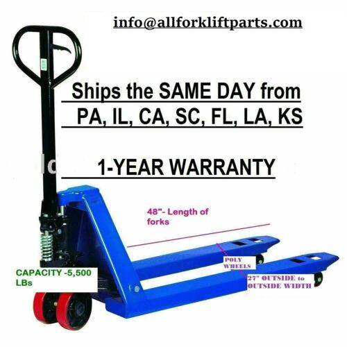 Pallet Jack / Hand Truck 5500 Lbs 27" X 48" New 1-Year Warranty