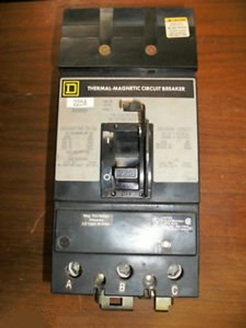 SQUARE D KA36225 225 AMP 3 POLE 600AC I-LINE CIRCUIT BREAKER