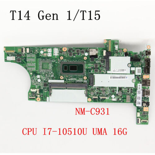 Nm-C931 For Lenovo Thinkpad T14 Gen 1/T15 Motherboard I7-10510U 16Gb 5B20Z45943
