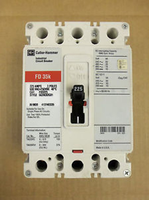 Cutler Hammer FD3225 3 Pole 225 Amp Circuit Breaker Red Label