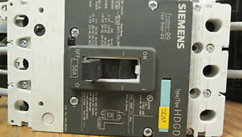 SIEMENS  3 POLE 50 AMP DG FRAME CIRCUIT BREAKER CAT No. HDC3B050 ...... VV-1000