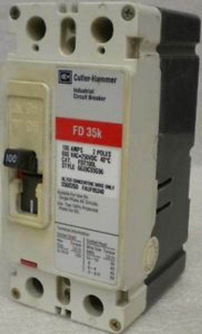 CUTLER HAMMER  FD2100L  600 VAC  100 Amp  2 Pole CIRCUIT BREAKER