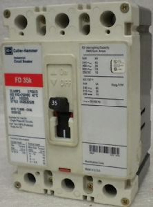 CUTLER HAMMER FD3035  600 VAC  35 Amp  3 Pole CIRCUIT BREAKER