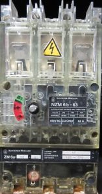 KLOCKNER MOELLER  NZM6b-63 / ZM6-15-NA  600 VAC  15 A  3 Pole DISCONNECT SWITCH