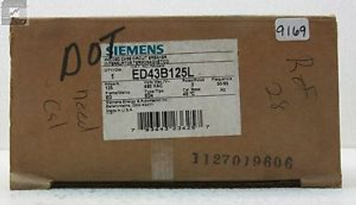 Siemens ED43B125L Molded Case Circuit Breaker 480V 125A 3P (Used)