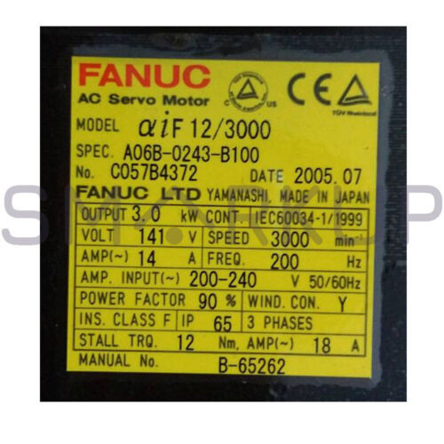 Used & Tested Fanuc A06B-0243-B100 Ac Servo Motor
