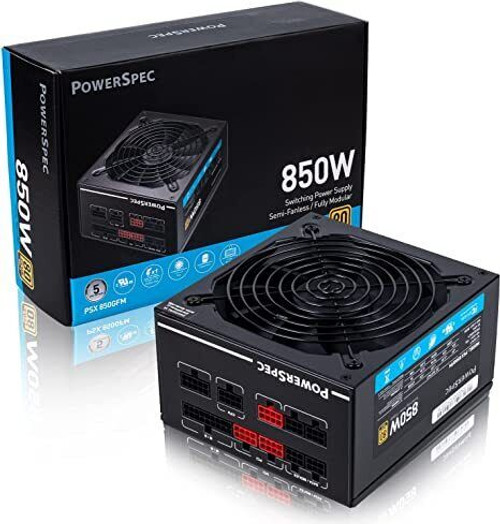 Powerspec 850 Watt Fully Modular Power Supply Psx-850Gfm - Black