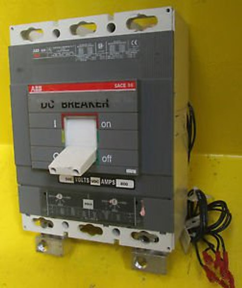 ABB S6N 800 Amp DC Breaker 500V w Aux & Shunt Trip VDC SACE S6 800A A DC Breaker