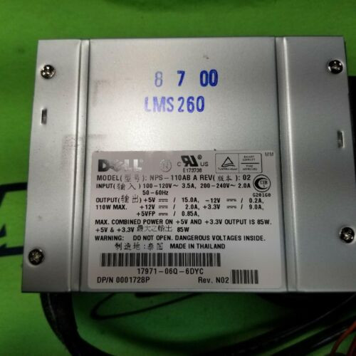 1728P Dell 85 Watt Power Supply 110W Atx With Remote Power/Switch