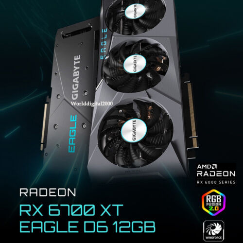 Gigabyte Amd Radeon Rx 6700 Xt Eagle D6 12G Gddr6 Pcie4.0 Gaming Graphics Card