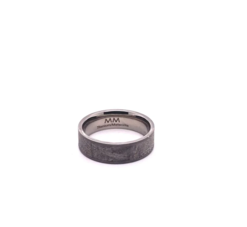 Men'S Titanium And Meteorite Engagement Ring Band Size 10.5