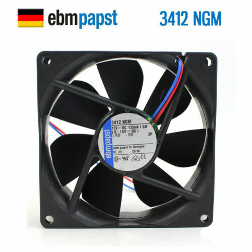 For Fan 3412Ngm 9225 12V 1.6W 2 Wire Dc Cooling Fan