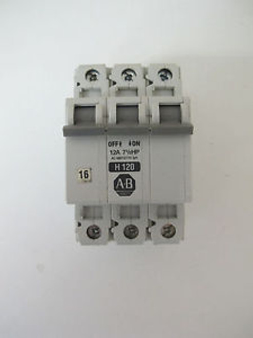 ALLEN BRADLEY 1492-CB3 H120 CIRCUIT BREAKER 12A 12AMP 1492CB3 WARRANTY