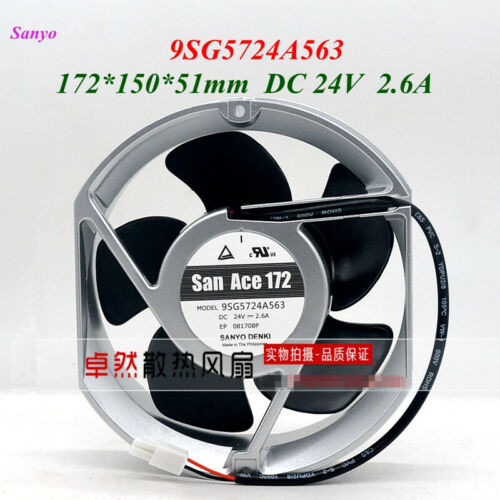 1Pc Sanyo 17Cm 9Sg5724A563 24V 2.6A 17251 2-Wire Cooling Fan