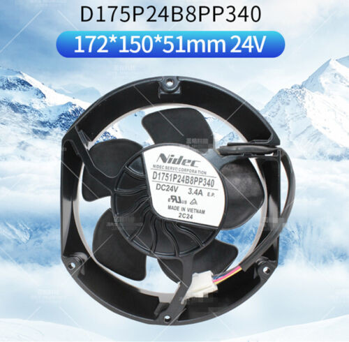 Nidec D1751P24B8Pp340 24V 3.4A Abb880/580 Inverter Cooling Fan 4-Wire