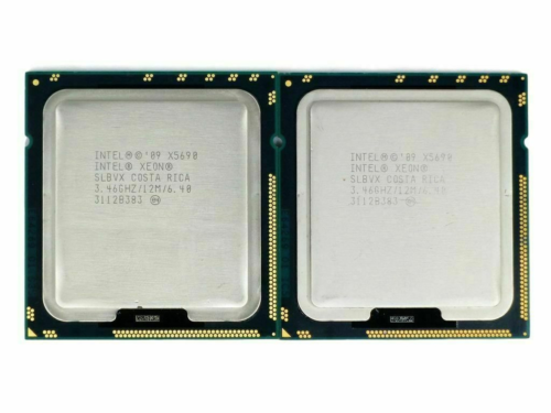 Matched Pair Intel Xeon X5690 6.4Gt/S 12Mb 3.46Ghz 6 Core 1333Ghz Lga 1366 Cpu