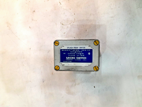 Micro Switch 0P-Ar Splash Proof Switch 15A-125  250 Or  480Vac 1/8 Hp