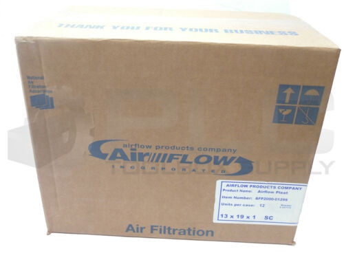 Box Of 12 New Sealed Airflow Products Afp2000-01299  Airflow Pleat 13 X 19 X 1