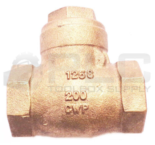 New Stockham 125S Brass Swing Check Valve 1-1/4" 200 Cwp