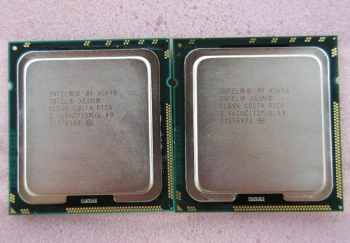 Matched Pair Intel Xeon X5690 3.46Ghz Slbvx 6Core 12Mb Lga 1366 Cpu Processors