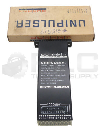 New Durant 49000 Unipulser 15-150Vdc 24-115Vac Mark 405