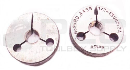 Set Of 2 New Atlas 1/2-13Unc-2A Pipe Thread Ring Gages Go Pd 4185 Nogo Pd4435