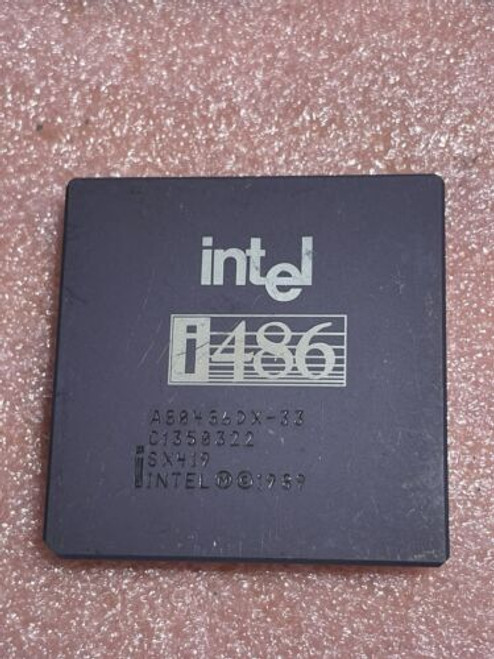 Vintage Intel I486 33Mhz A80486Dx-33 Sx419 With No Bent Pins Rare Logo Style