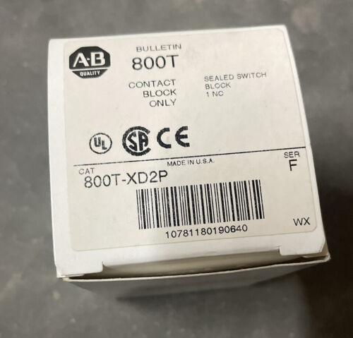 New Allen Bradley 800T-Xd2P Sealed Contact Block 1 Nc