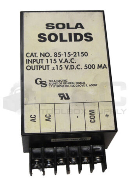 New Sola 85-15-2150 Power Supply 115Vac 15Vdc