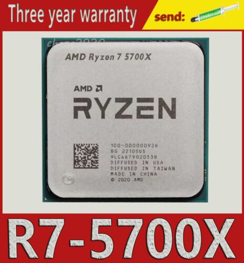 Amd Ryzen 7 5700X Am4 65W 3.4Ghz Up To 4.6Ghz 8-Cores R7 5700X Cpu Processors