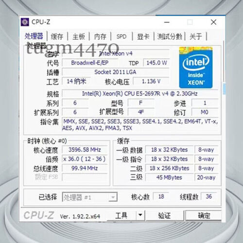 Intel Xeon E5-2697R V4 Sr3Af 2.30Ghz 18-Core Lga2011-3 X99 Server Cpu Processor