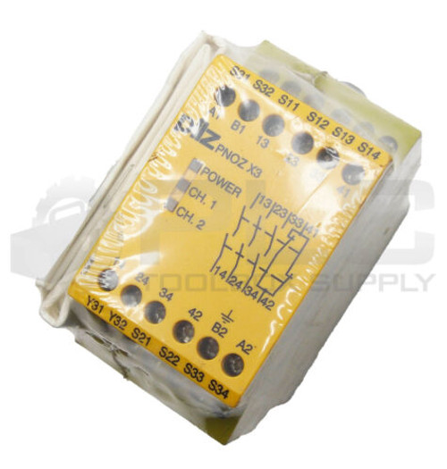 New Sealed Pilz Pnoz X3 24Vac 24Vdc 3N/O 1N/C 1So Safety Relay 24Vac/Dc