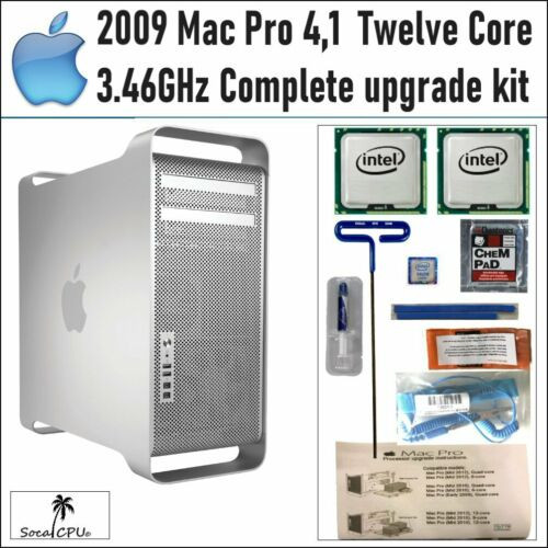 Maxed 12 Core 3.46Ghz 2X 3.46Ghz Xeon Cpus 2009 Apple Mac Pro 4,1 Upgrade Kit