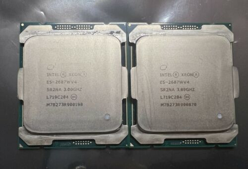 Matched Pair Intel Xeon E5-2687W V4 3.00Ghz12-Core Server Cpus  30Mb Sr2Na