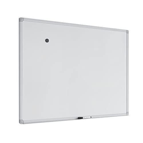 U Brands White Aluminum Framed Magnetic Porcelain Steel Board, 48" X 36"