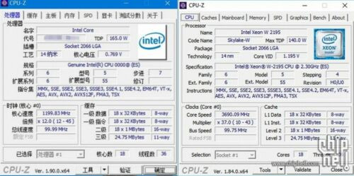 Intel Xeon W-2295 Es Qsu0 Qsfu 18C 3Ghz-4.8Ghz Lga2066 X299 C422 Imac Pro