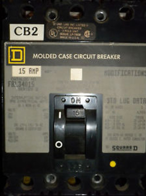 SQUARE D 15 AMP FAL34015 CIRCUIT BREAKER
