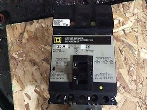 Square D Circuit Breaker, 25a, FA364025, 480v~250v, I-Line,