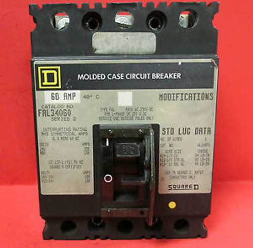 SQUARE D FAL34060 60 AMP 3 POLE CIRCUIT BREAKER  ................ VC-97